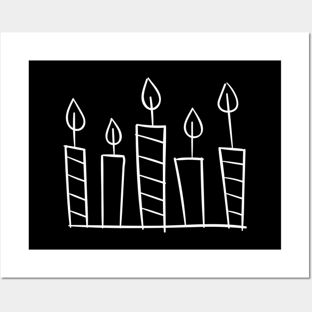 Candle Candles - Hand Drawn Wall Art by KC Happy Shop